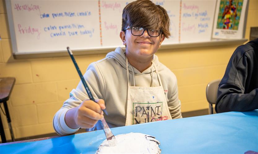 Spring Station Middle students create papier-mache masks